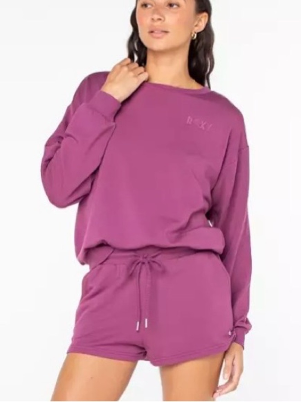 Women's Lounge Set - Magenta Sweatshirt & Shorts